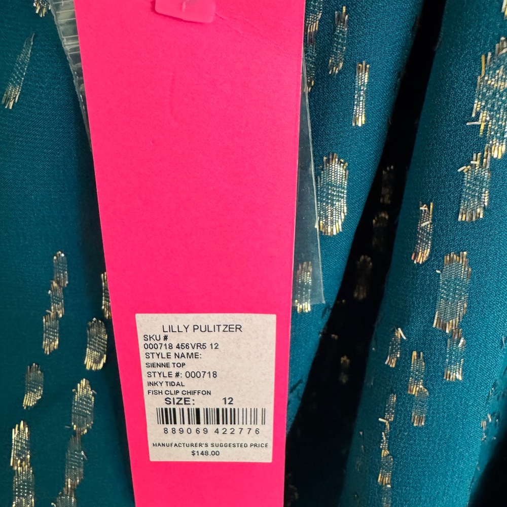 Lilly Pulitzer Sienna Top 12 NWT Holiday Christmas - Picture 5 of 6